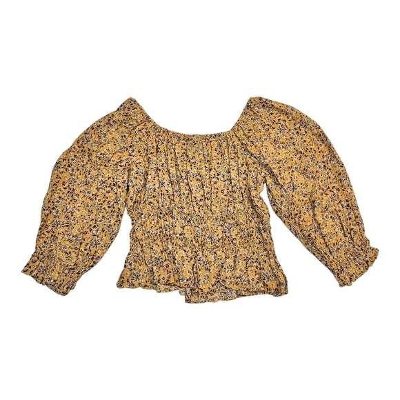 Nobody's Child Floral Peasant Crop Top Size 6 - Picture 2 of 7